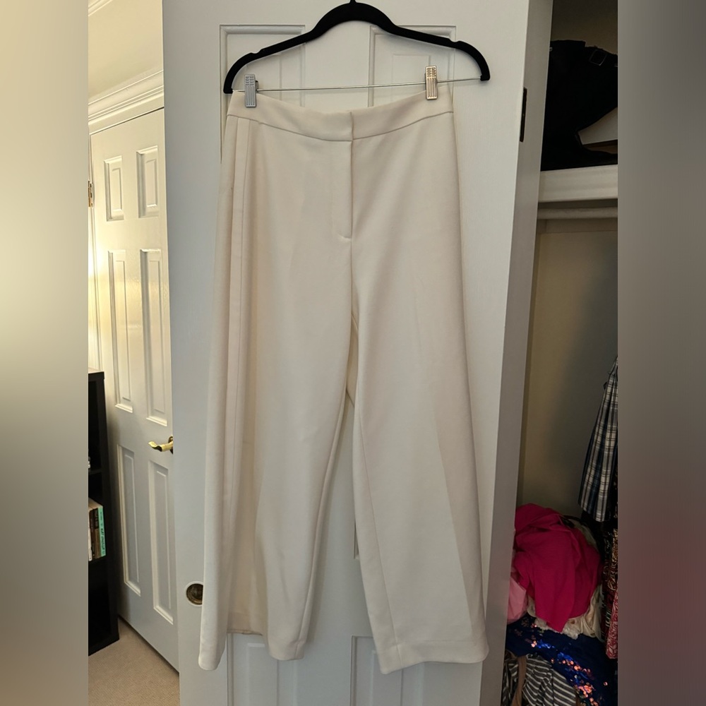 Ann Taylor Cream Wide Leg Pants